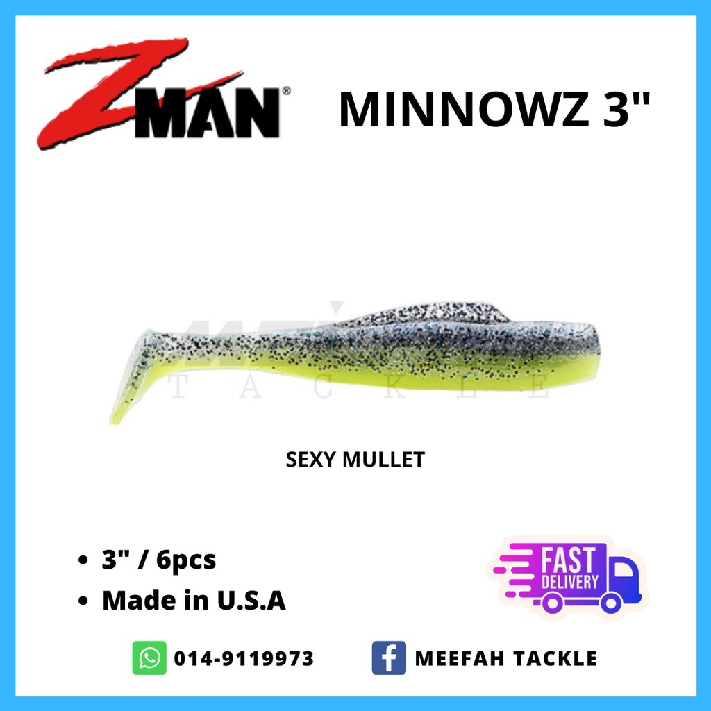 Zman Minnowz Soft Plastic Lures, 3 Inch, 6 Pcs Per Pack, मछली पकड़ने का  चारा, फिशिंग ल्यूर - Fishermanshub Retail, Mapusa