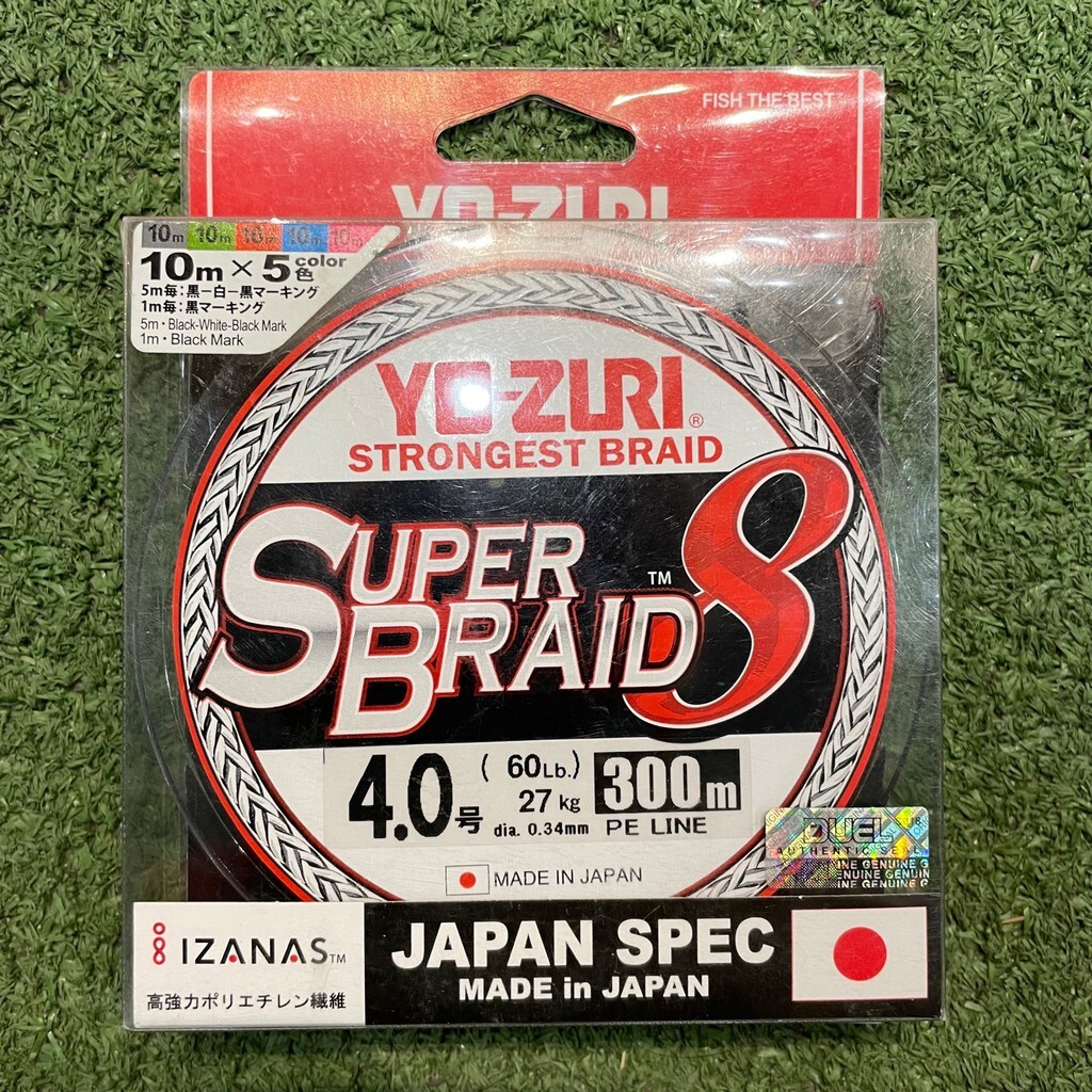 Meefah Tackle】YOZURI Super Braid x8 PE Line 300m Multicolor