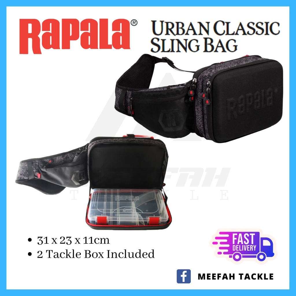 Rapala Urban Classic Sling Bag 2 Plano Tackle Box Included Outdoor Fishing  Bag Accessories – Meefah Tackle