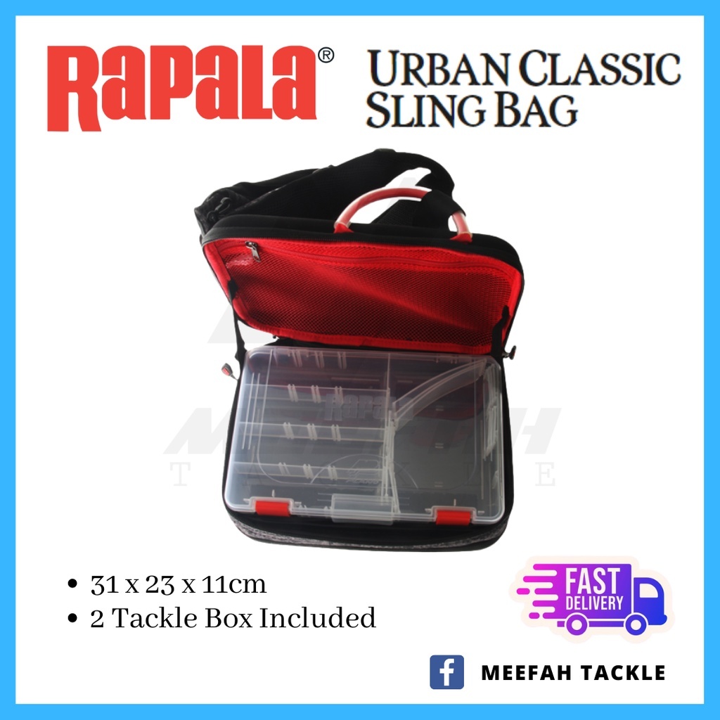 Rapala Urban Classic Sling Bag 2 Plano Tackle Box Included Outdoor Fishing  Bag Accessories – Meefah Tackle