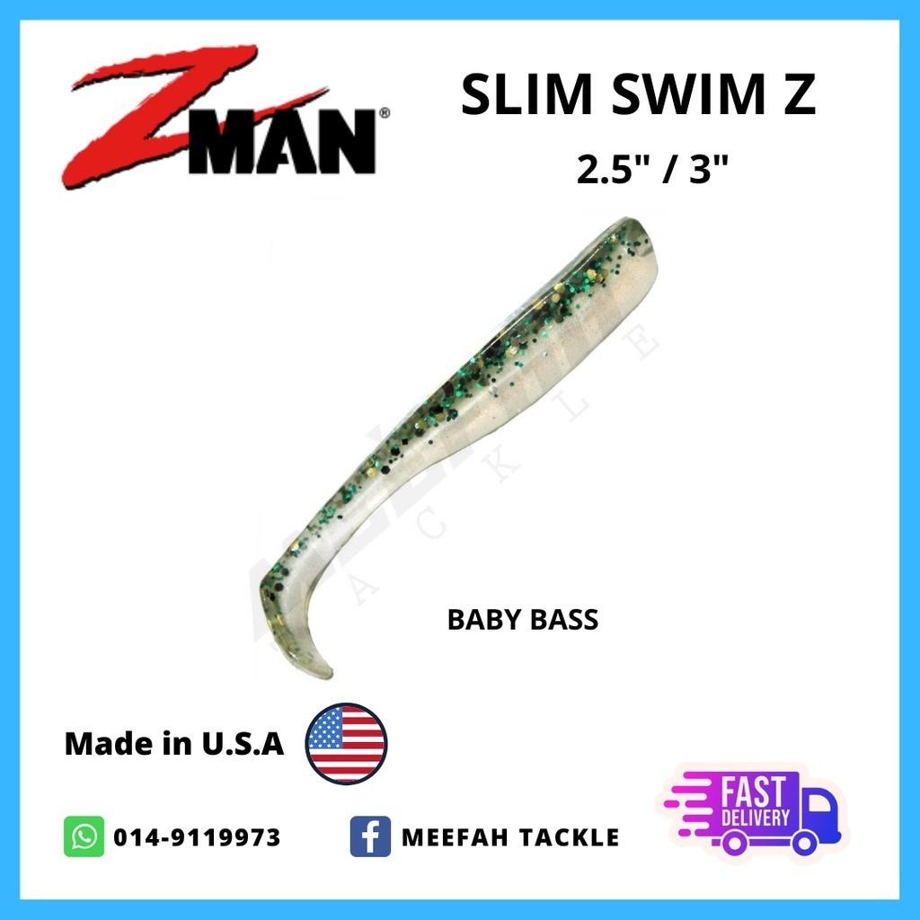 ZMAN Z MAN SLIM SWIMZ SWIM Z 2.5 INCH / 3 INCH MADE IN USA Soft Plastic  Fishing Lure Bait Gewang – Meefah Tackle