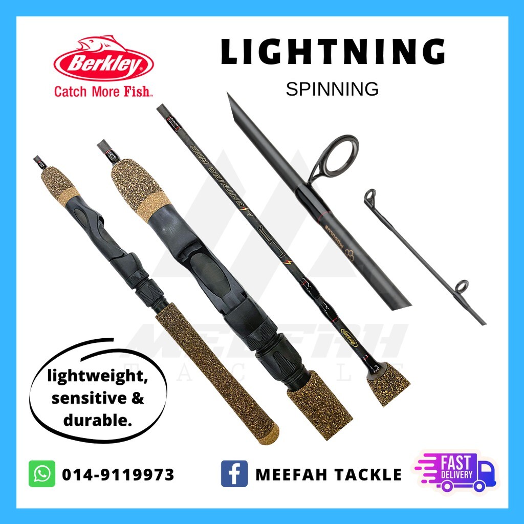 BERKLEY LIGHTNING 🔥PVC Pipe🔥- Baitcast BC & Spinning Fishing Rod Joran  Pancing – Meefah Tackle