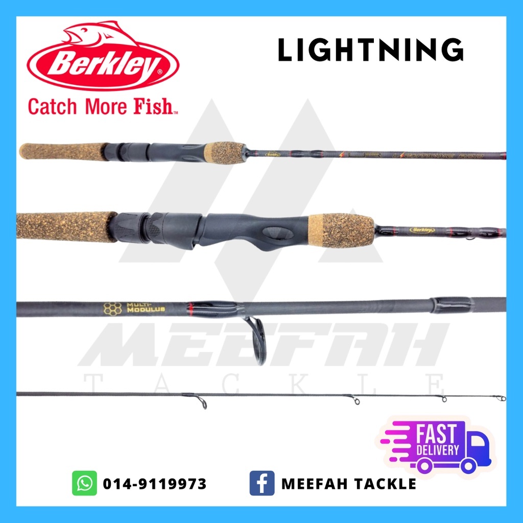 BERKLEY LIGHTNING 🔥PVC Pipe🔥- Baitcast BC & Spinning Fishing Rod Joran  Pancing