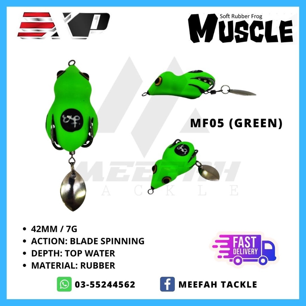 EXP Muscle Frog 42mm / 7g Soft Rubber Jump Frog Soft Lure Bait Jump Frog  Katak – Meefah Tackle