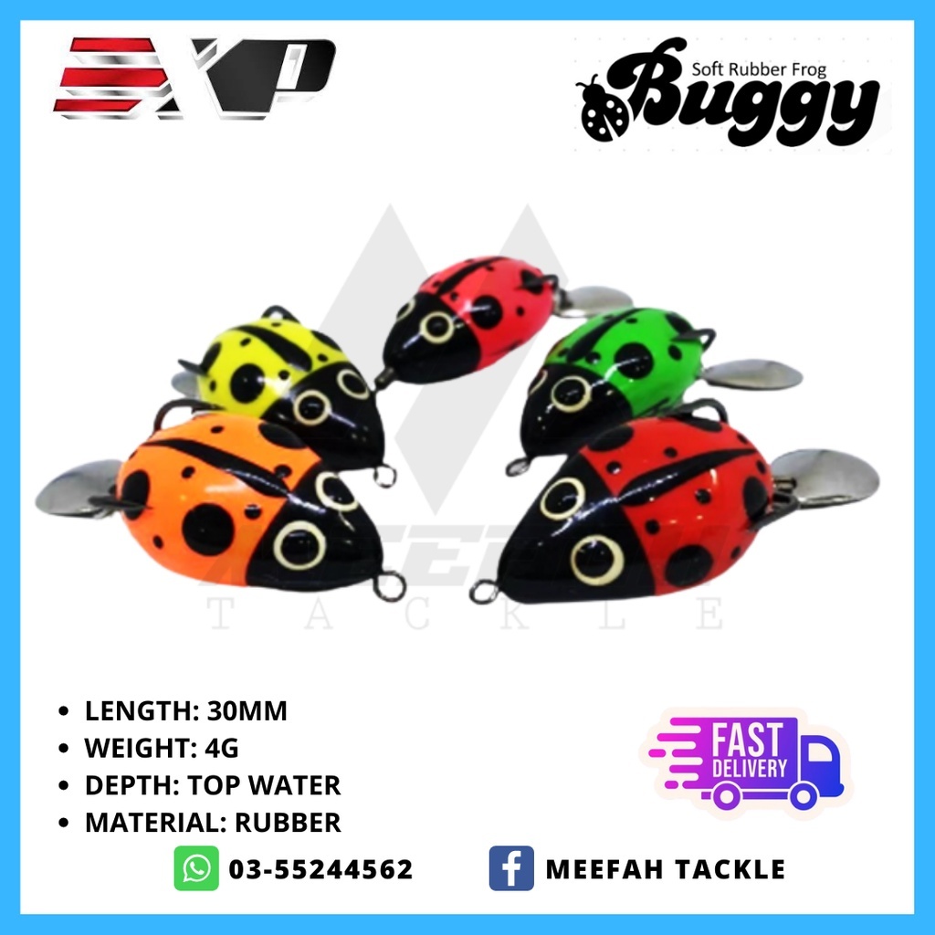 EXP BUGGY 30MM / 4G BG Soft Rubber Jump Frog Soft Lure Bait Jump Frog Katak  – Meefah Tackle