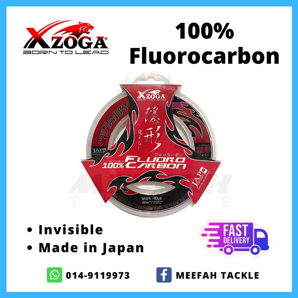 Xzoga 100% Invisible Fluorocarbon Leader 20M Fishing Leader Line Tangsi