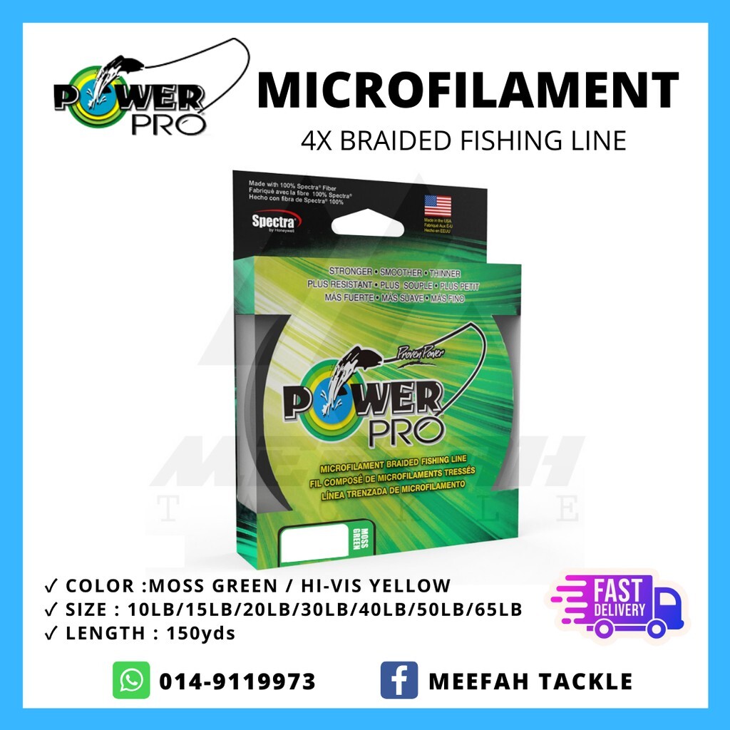 POWER PRO MICROFILAMENT BRAIDED 4X 150yds Braid - Braided Fishing Line Tali  Benang – Meefah Tackle