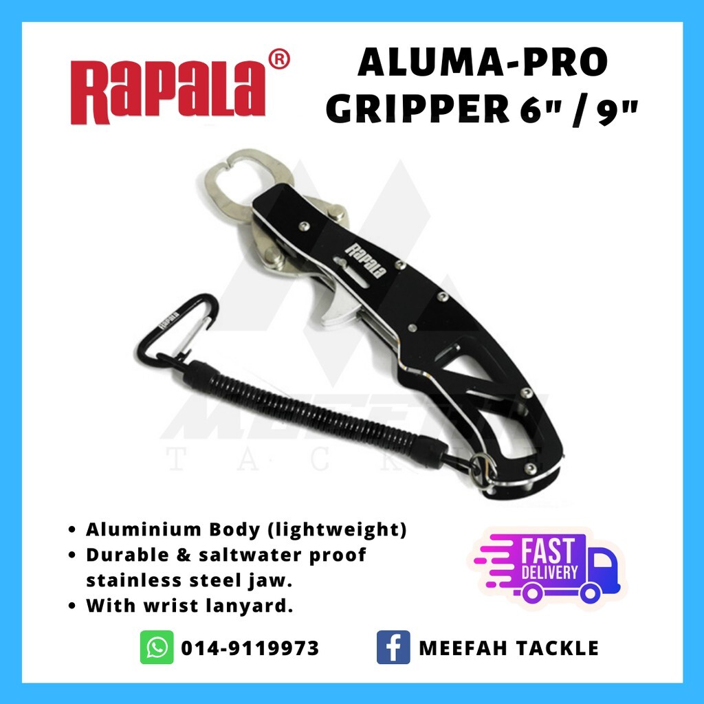 Meefah Tackle】Original Rapala Aluma Pro Gripper 6 / 9- Fish Grip Fishing  Accessories Tool