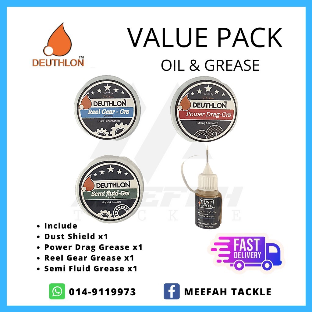 Synthetic Reel Grease & Reel Oil For Gear & Drag Washer / Grease Mesin 15  ML – Meefah Tackle