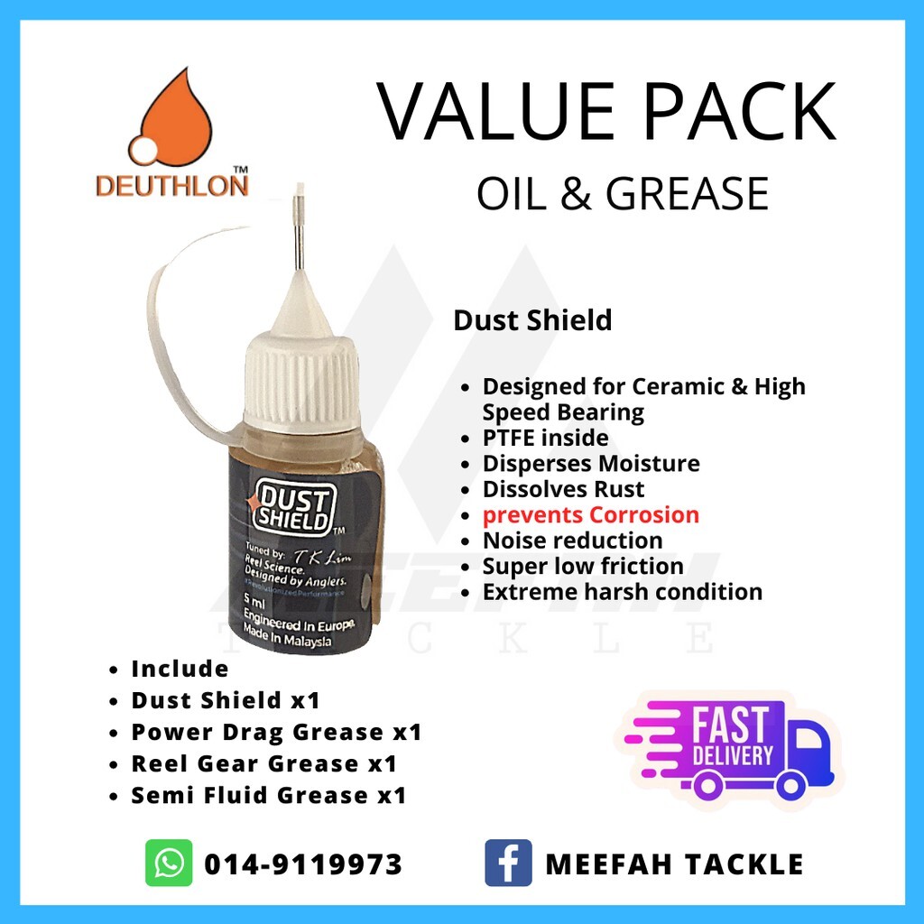 Deuthlon Value Pack Reel Lube - Reel Oil Grease Lube Accessories