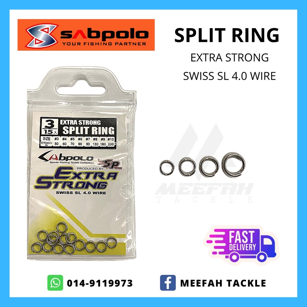 Sabpolo Extra Strong Split Ring Split Solid Fishing Accessories – Meefah  Tackle