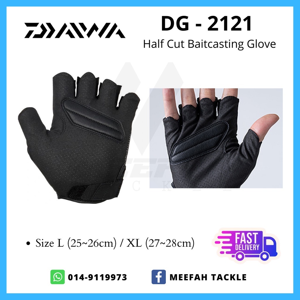 Daiwa DG 2121 Half Cut Baitcasting Fishing Glove - Outdoor Fishing