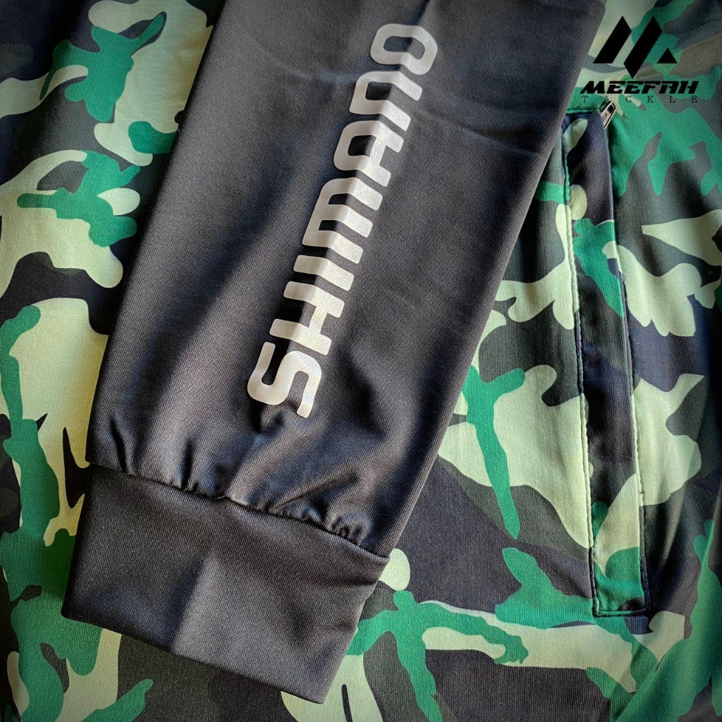 Meefah Tackle】 SHIMANO GREEN HOODY CAMO (M / L / XL / 2XL