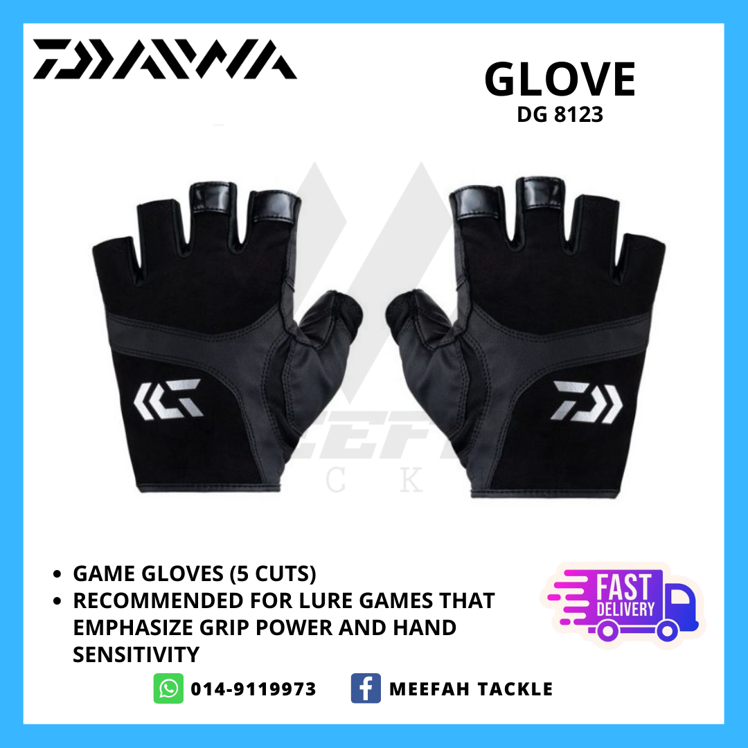 Original DAIWA Glove 5 Cut Finger ( DG 8123 ) - Outdoor Accessories Fishing  Apparel
