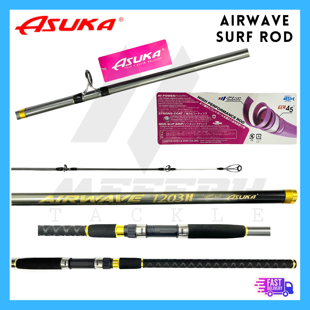 ASUKA AIRWAVE SURF ROD 🔥INCLUDE PVC ROD🔥 - Fishing Surf Rod Pnacing –  Meefah Tackle