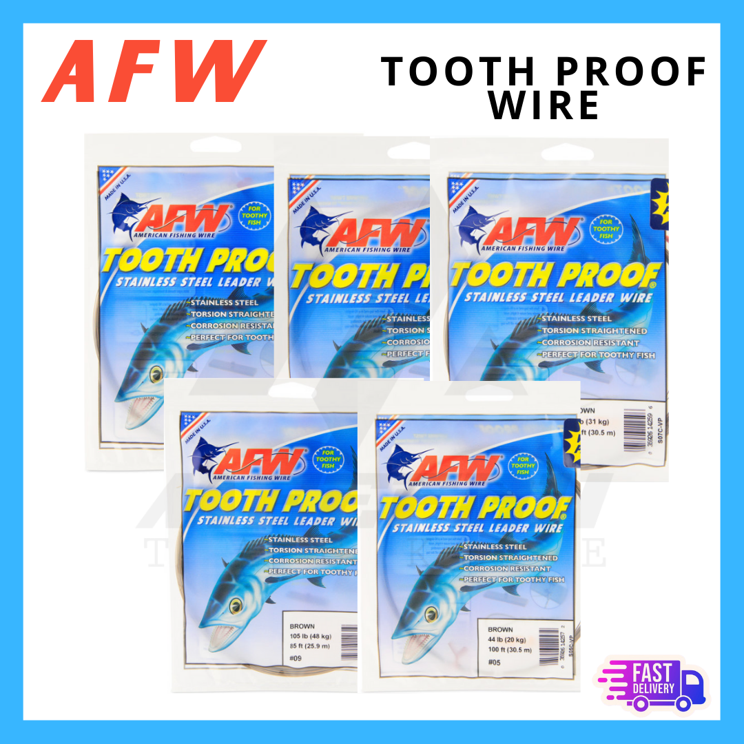 AFW Tooth Proof Wire Leader Brown 9.2m - Fishing Wire Leader Pancing
