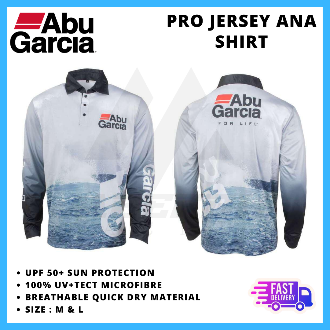 【Meefah Tackle】ABU GARCIA - PRO JERSEY SHIRT ANA (M/L) - Outdoor Fishing  Shirt Apparel Pancing