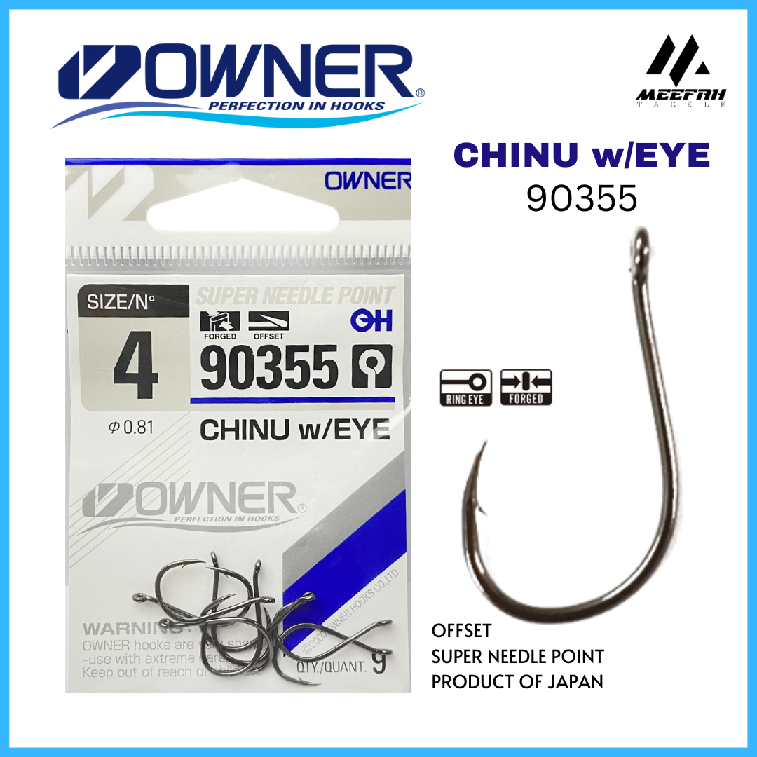 OWNER 90355 Chinu With Eye ( Made in Japan ) - Chinu Fishing Hook Mata Kail  – Meefah Tackle
