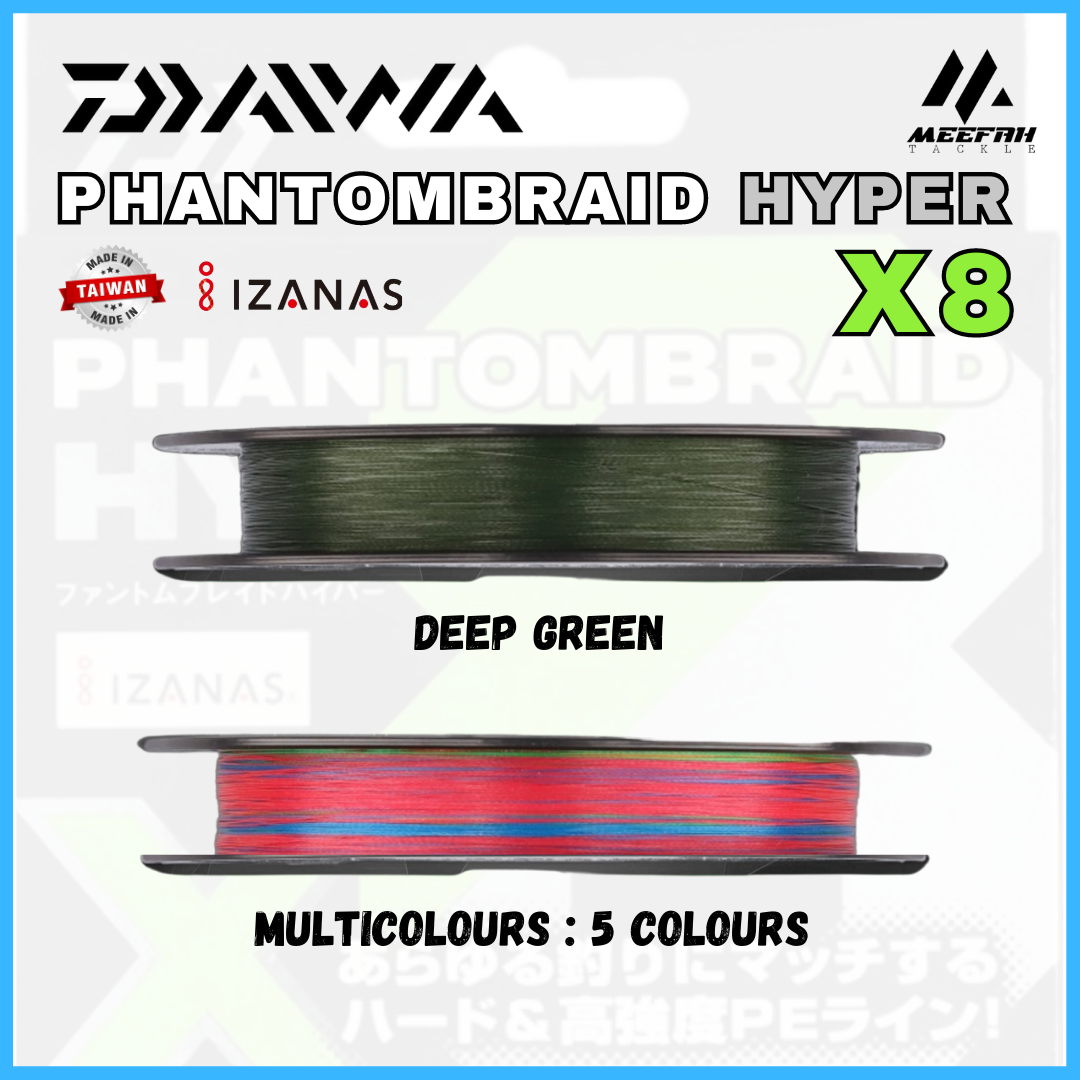 2023 New DAIWA Phantom Braid Hyper X8 300m PE Braided Fishing Line  Multicolor IZANAS