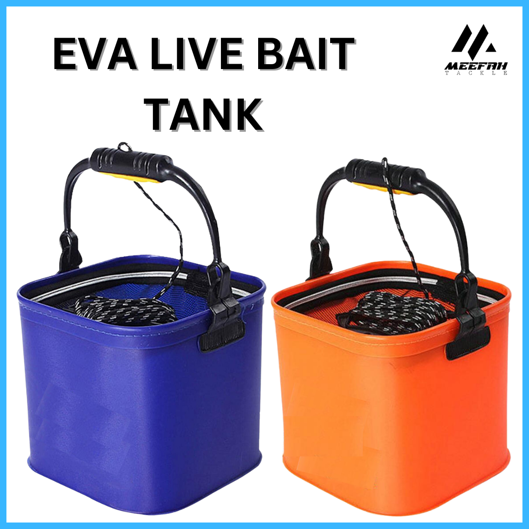 FOLDABLE EVA LIVE BAIT TANK (SQUARE) - Fishing Tank Umpan Hidup