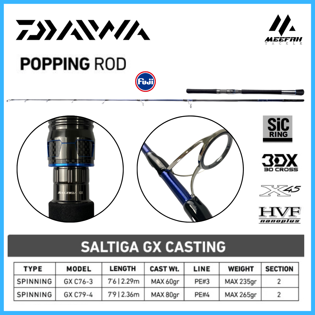 NEW ARRIVAL DAIWA 2023 SALTIGA GX C Popping Rod 🔥 INCLUDE PVC +
