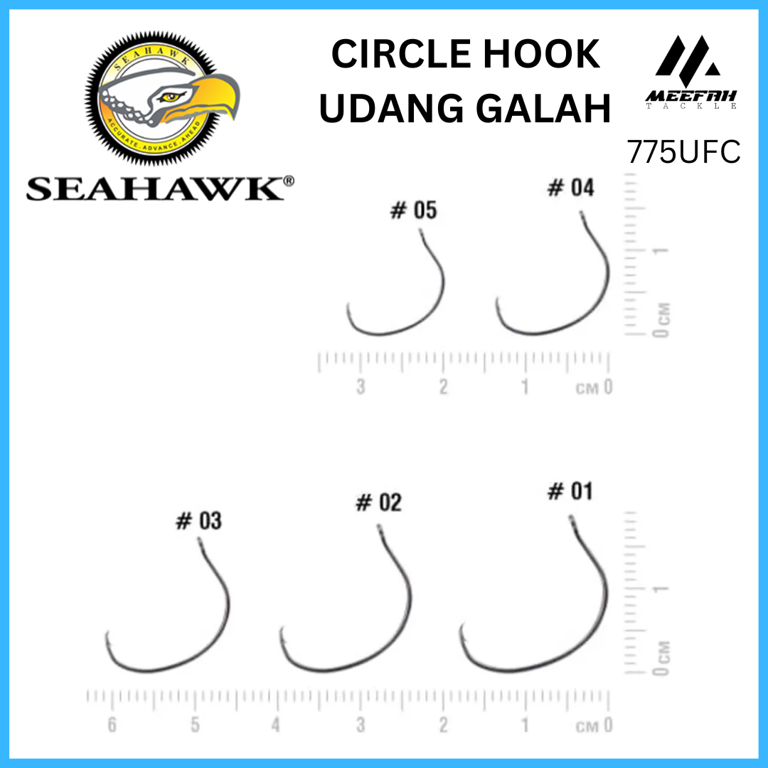 SEAHAWK Udang Galah UF CIRCLE HOOK ( 775UFC ) - Fishing Hook Mata Kail  Udang Pancing – Meefah Tackle