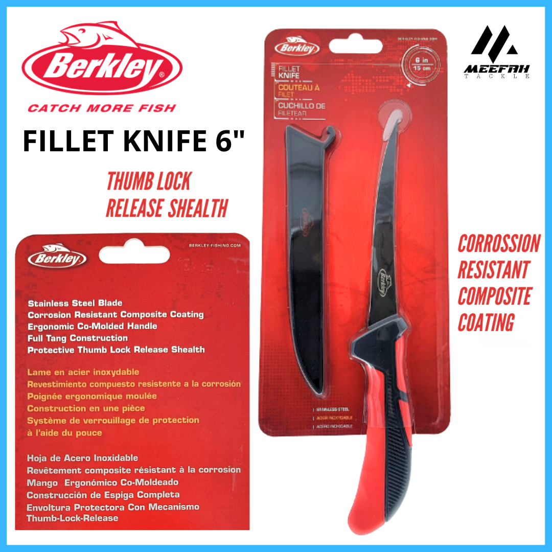 BERKLEY XCD FILLET KNIFE 6 - Fishing Accessories Pisau Pancing – Meefah  Tackle