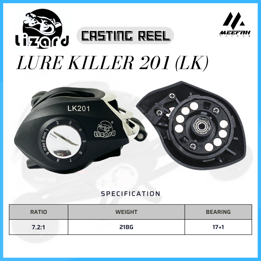 LIZARD CASTING REEL LURE KILLER 201 (LK) - Fishing Reel Mesin