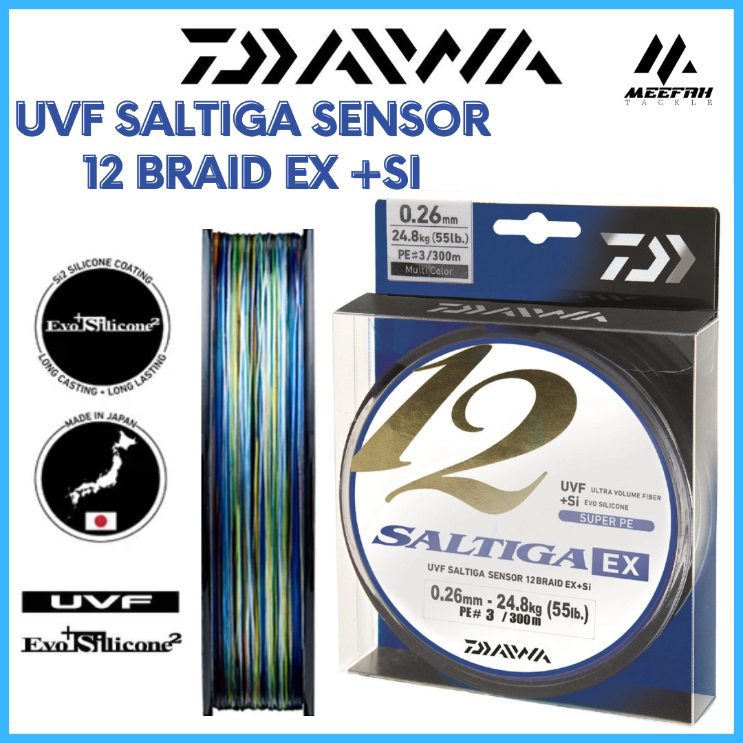 Daiwa Saltiga 12696330 Braid 12 Strands 300 m PE.4 Diameter 0.3 mm 31.5 kg  Multi-Coloured : : Sports & Outdoors