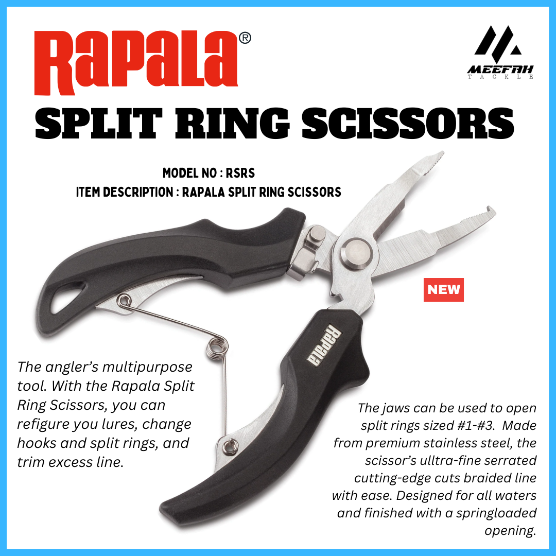 NEW 2023 RAPALA Split Ring Scissors Plier RSRS 4 Stainless Steel