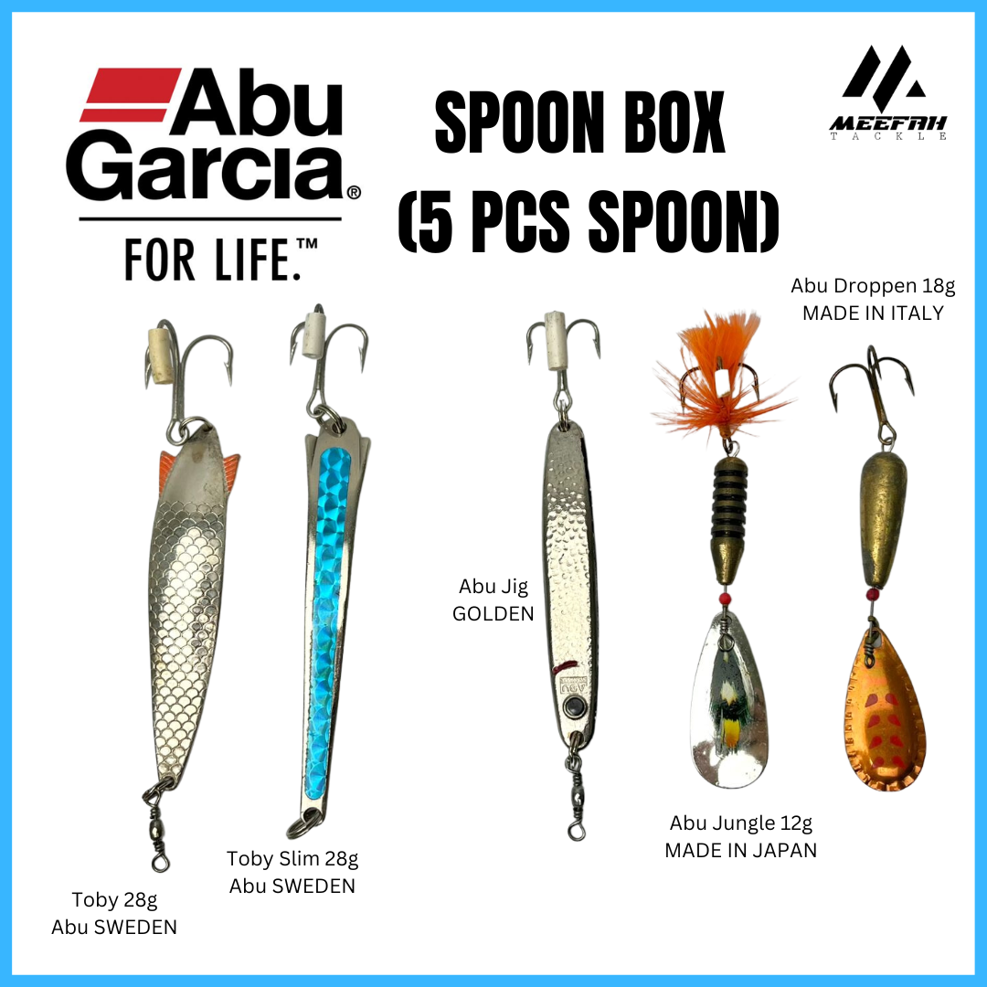 ABU GARCIA Vintage Spoon Spinner 5in1 Set Box -Fishing Spoon Box Set  Pancing – Meefah Tackle