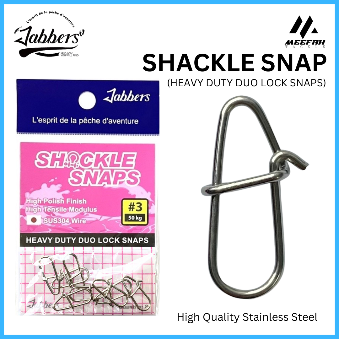 Jabbers Shackle Snap Duo Lock Snaps - Fishing Snap & Swivel Pancing