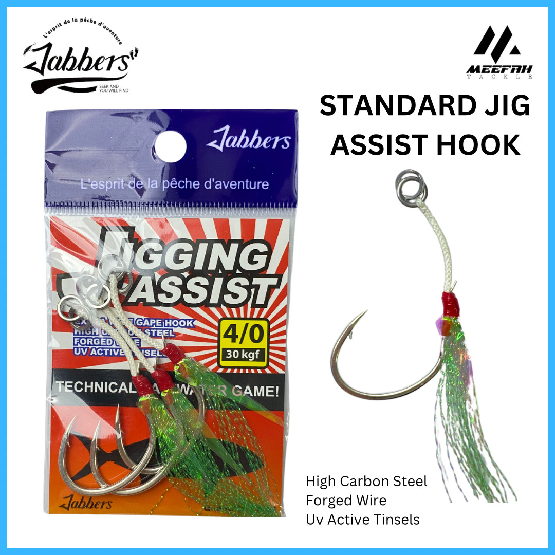Meefah Tackle】Jabbers - STD Jigging Assist Hook - Jigging Fishing Hook Mata  Kail