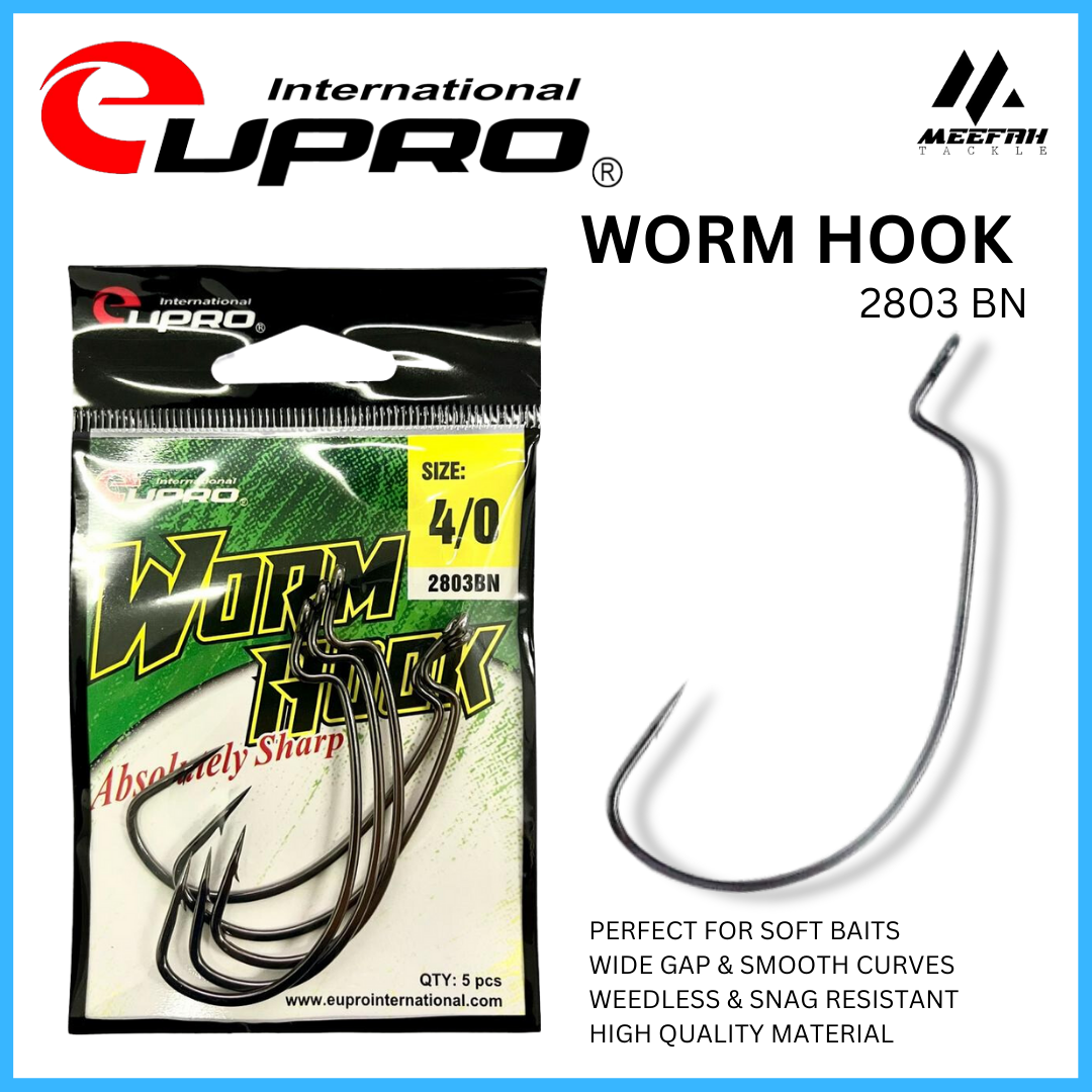 EUPRO Worm Hook 2803 BN Fishing Hook Soft Plastik Mata Kail
