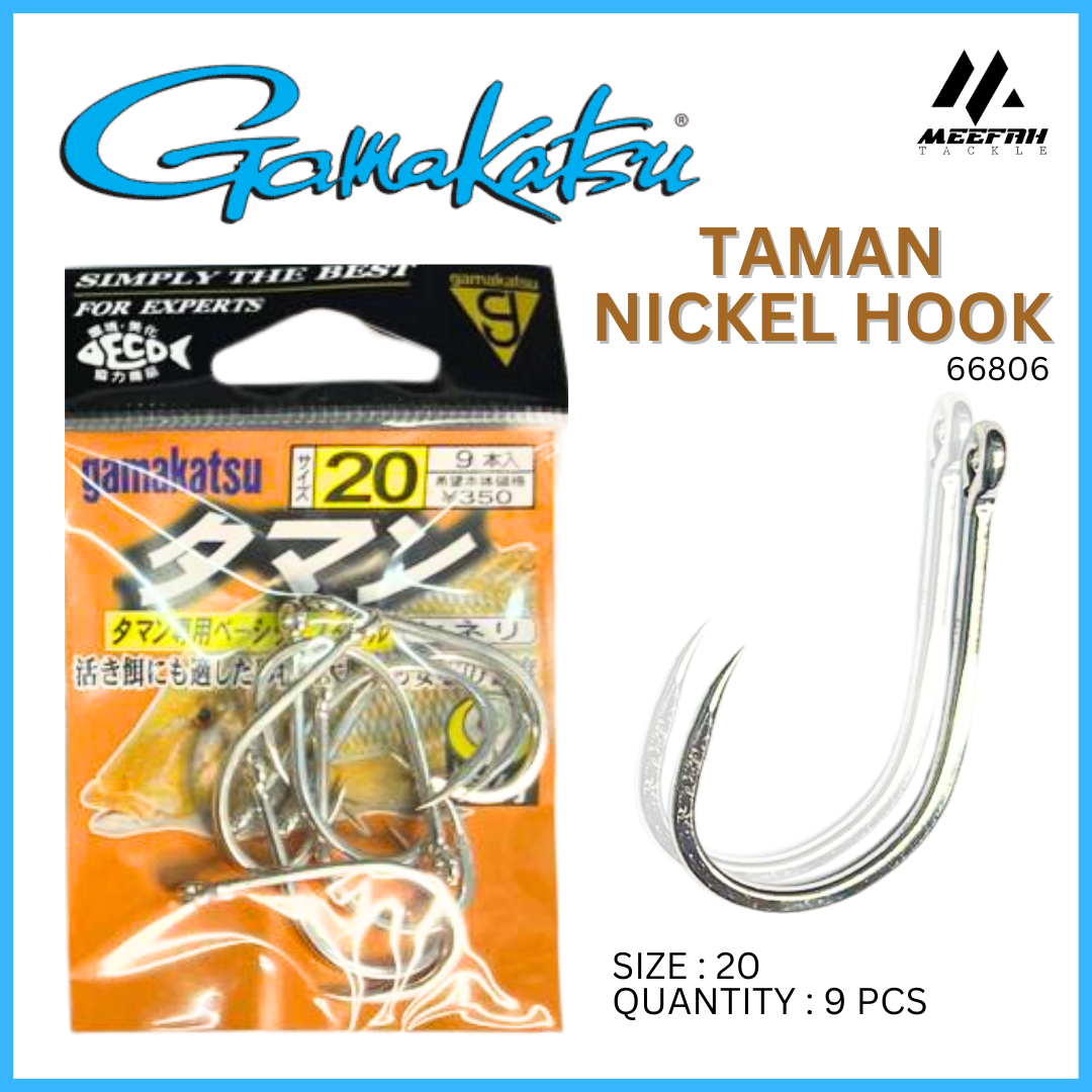 GAMAKATSU TAMAN SILVER NICKEL HOOK 66806 - Fishing Hook Mata Kail Pancing –  Meefah Tackle