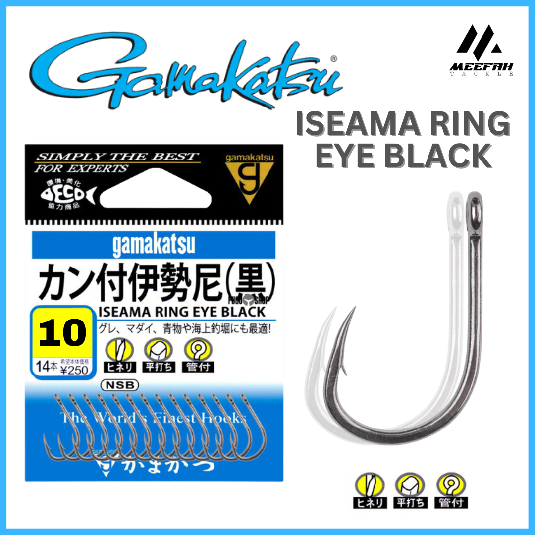 GAMAKATSU ISEAMA RING EYE BLACK - Fishing Hook Mata Kail Pancing – Meefah  Tackle