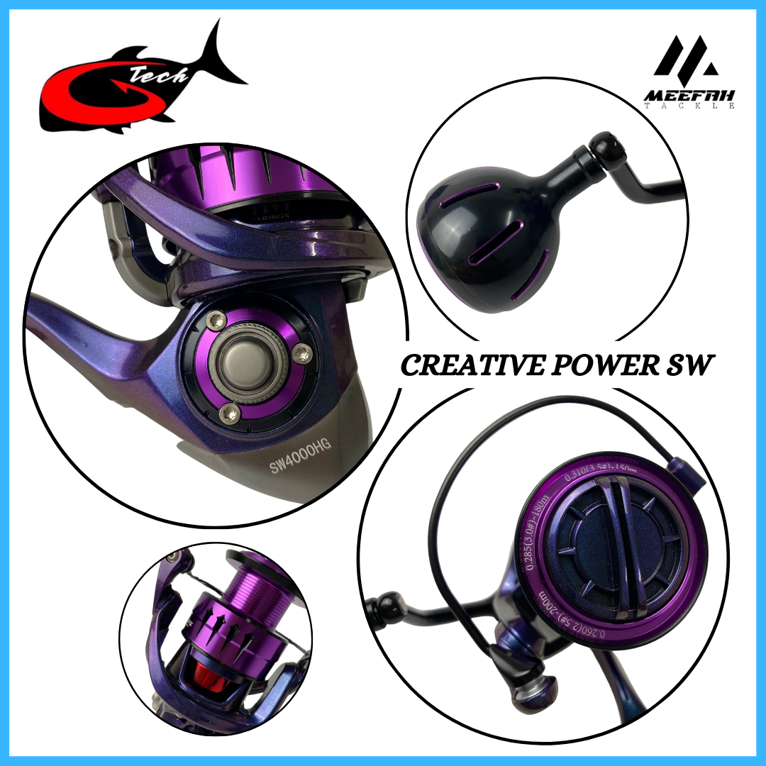 G-Tech Gtech Creative Power 4000 HG 5000 HG 🔥FREE GIFT🔥- Spinning Light  Jigging Fishing Reel