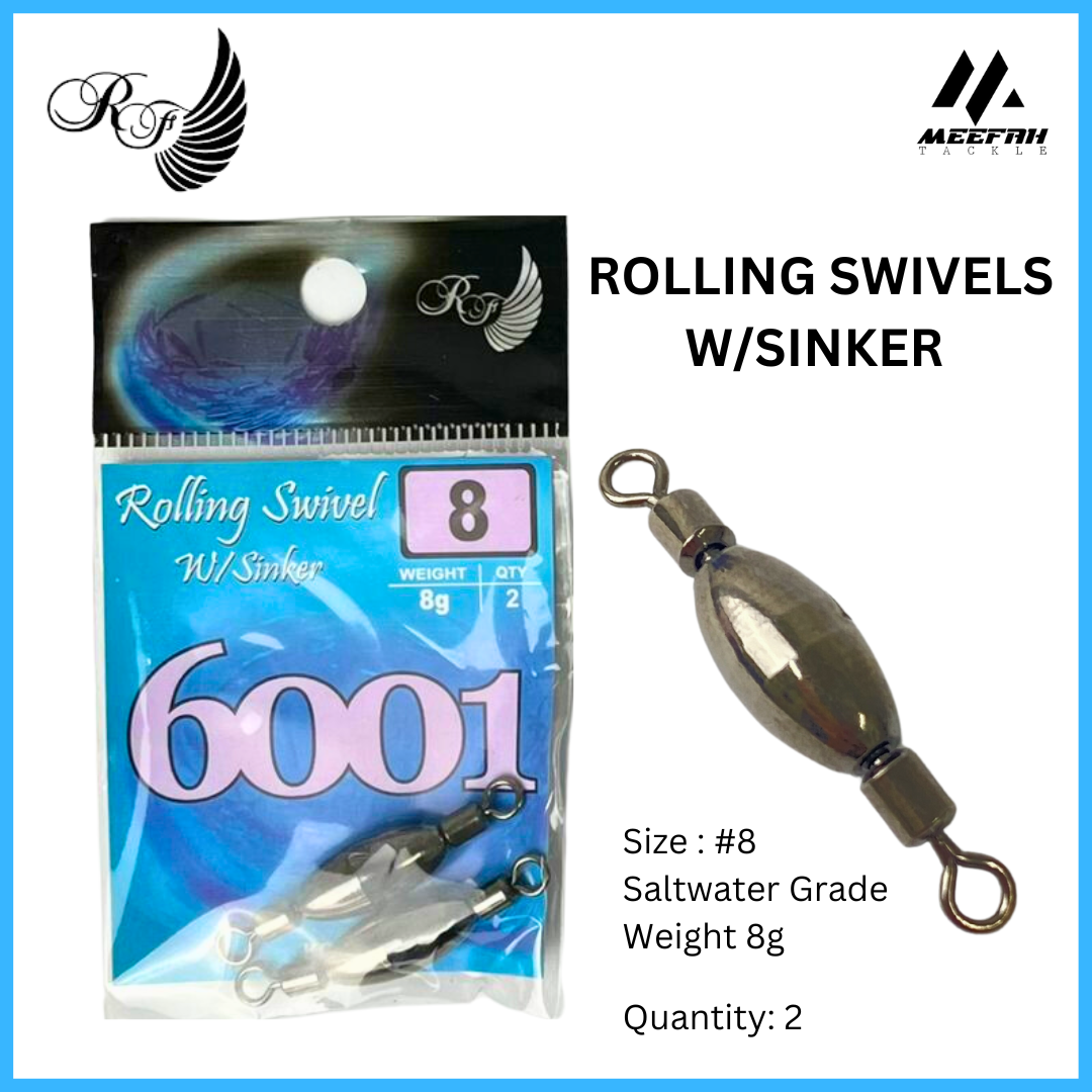 ROD FORD ROLLING SWIVEL WITH SINKER 6001 - Fishing Swivel Snap Kili Pancing  – Meefah Tackle