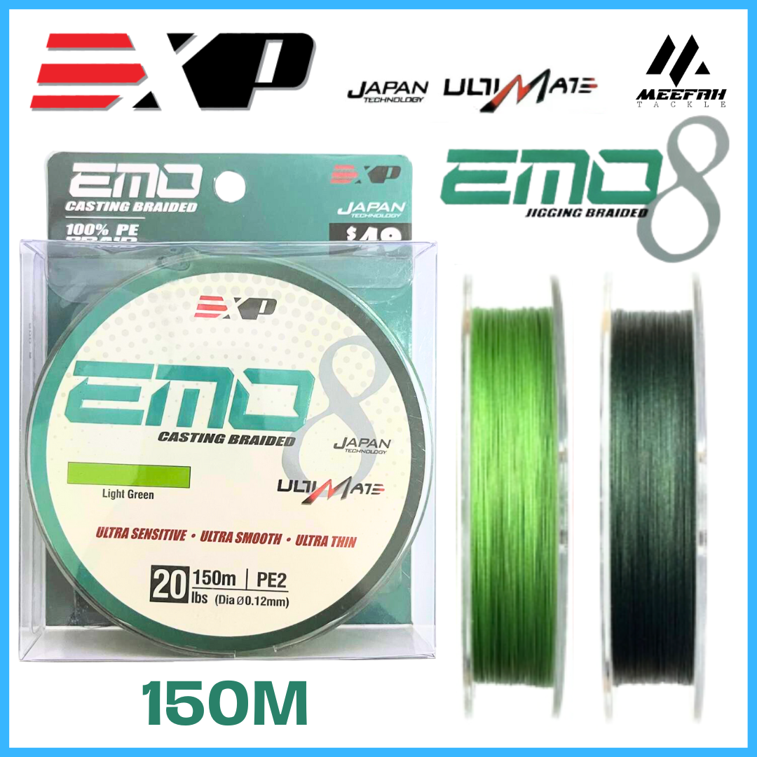 EXP EMO 8X CASTING BRAID 150M - Fishing Braided Line Tali Benang Pancing –  Meefah Tackle