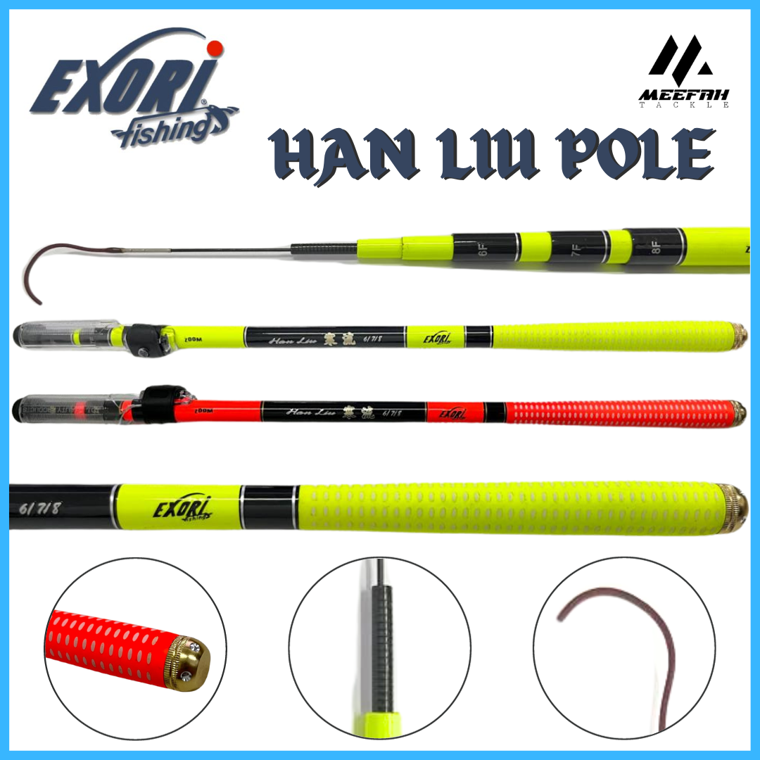 EXORI Han Liu Pole 6/7/8 Feet Telescopic Prawn Rod - Fishing Telescopic Rod  Udang Pancing – Meefah Tackle