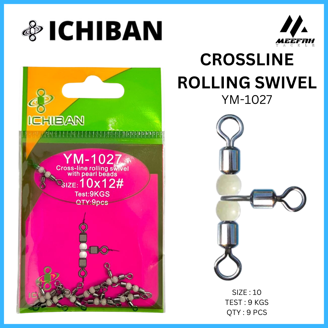 ICHIBAN Crossline Rolling Swivel With Pearl Beads 1027 - Fishing