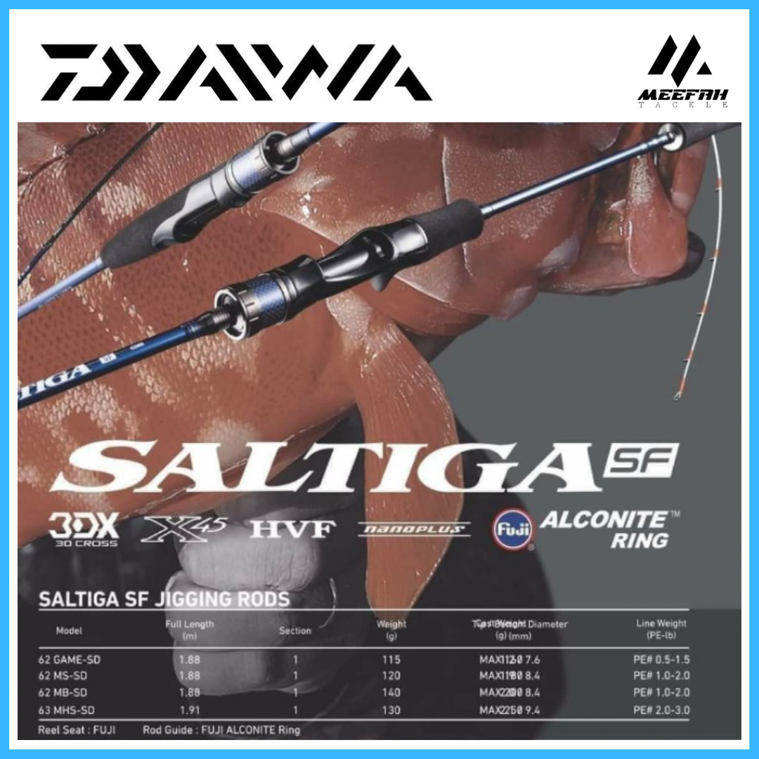 DAIWA 2021 Saltiga SF LJ CJ PVC PIPE Baitcasting Spinning Fishing Rod  Pancing
