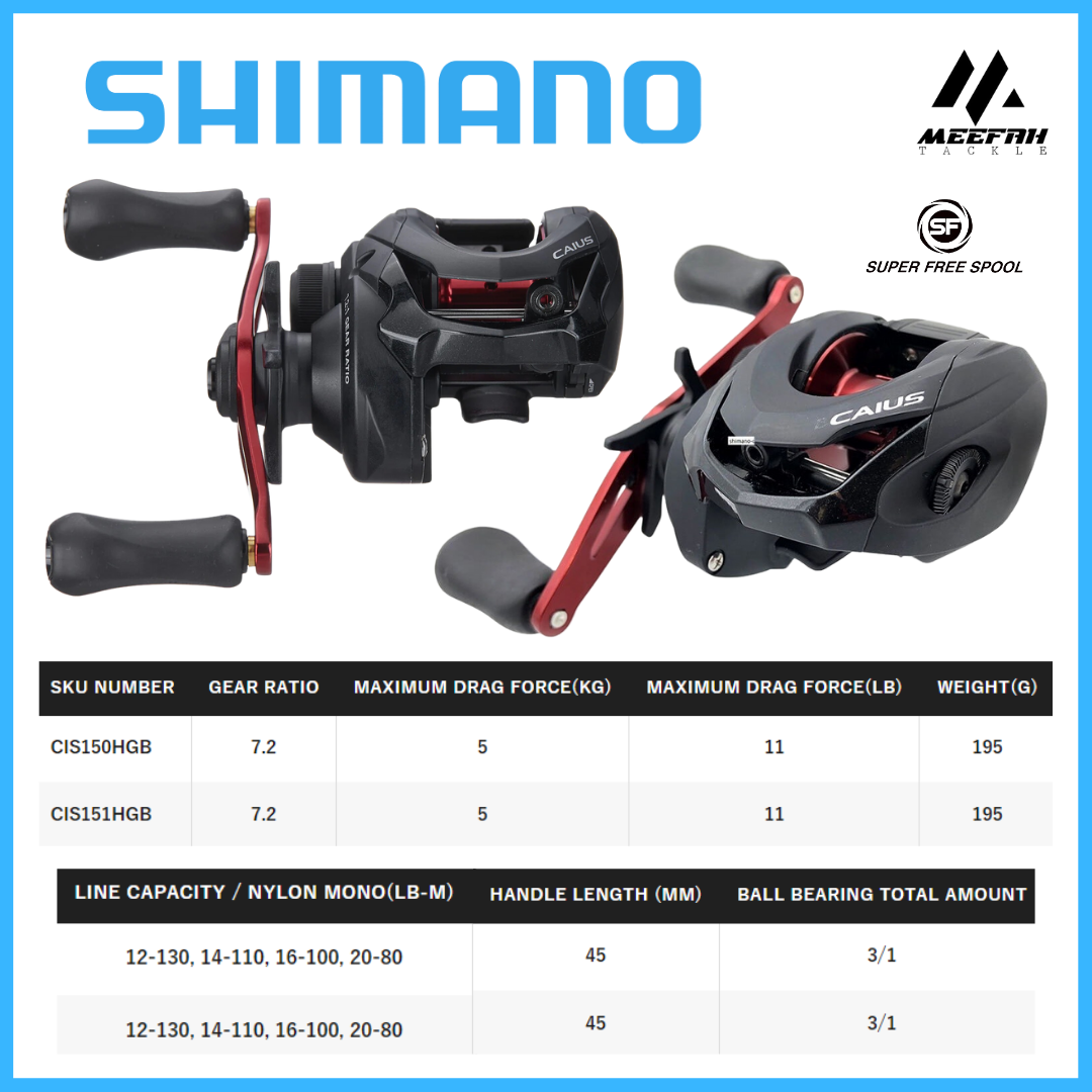 SHIMANO 2019 CAIUS 151HG ( LEFT ) 🔥1 Year Warranty + FREE GIFT