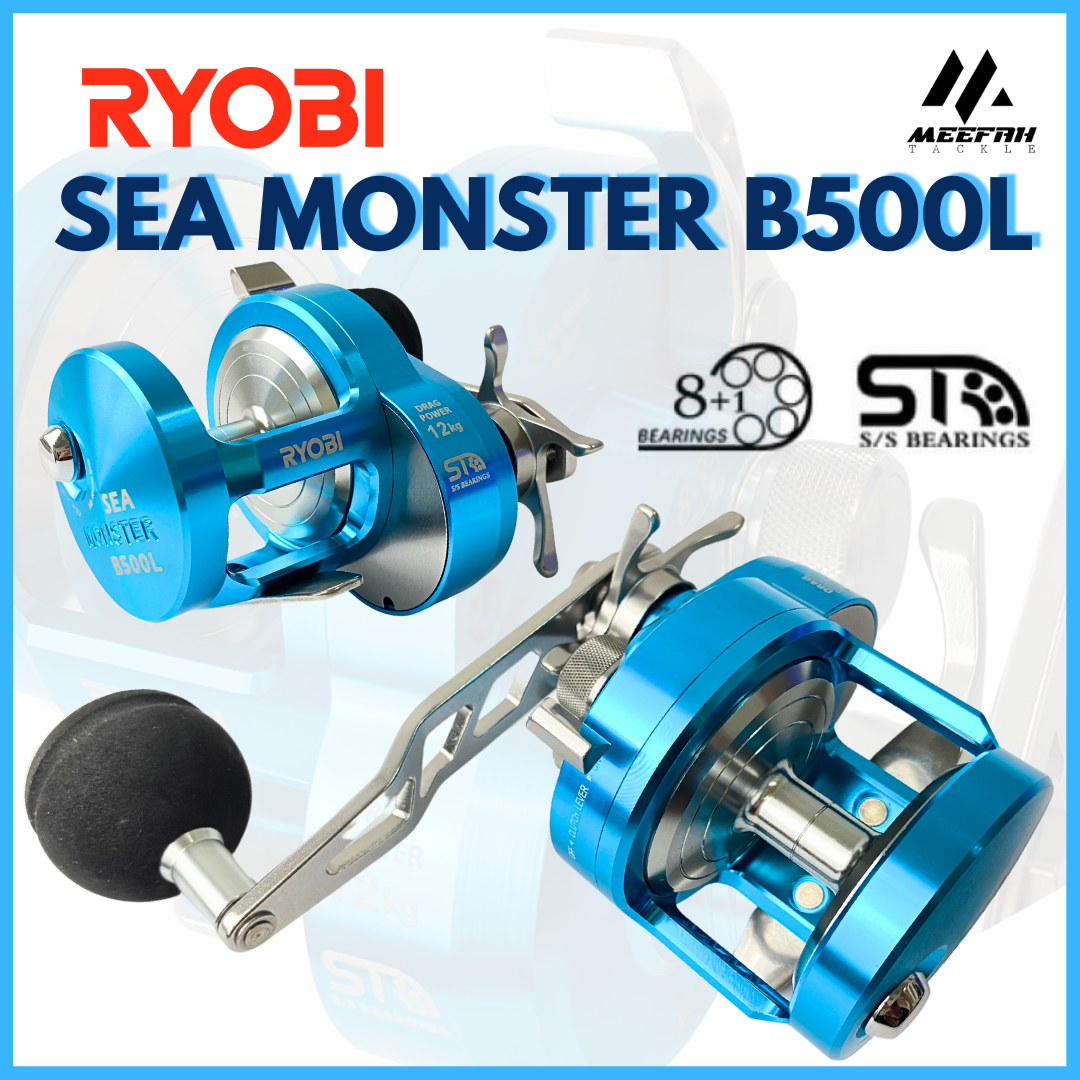 2024 RYOBI Sea Monster B500L + FREE GIFT 🔥- ROUND BC BOTTOM FISHING REEL –  Meefah Tackle