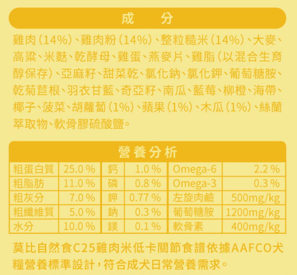 C25成分+營養分析