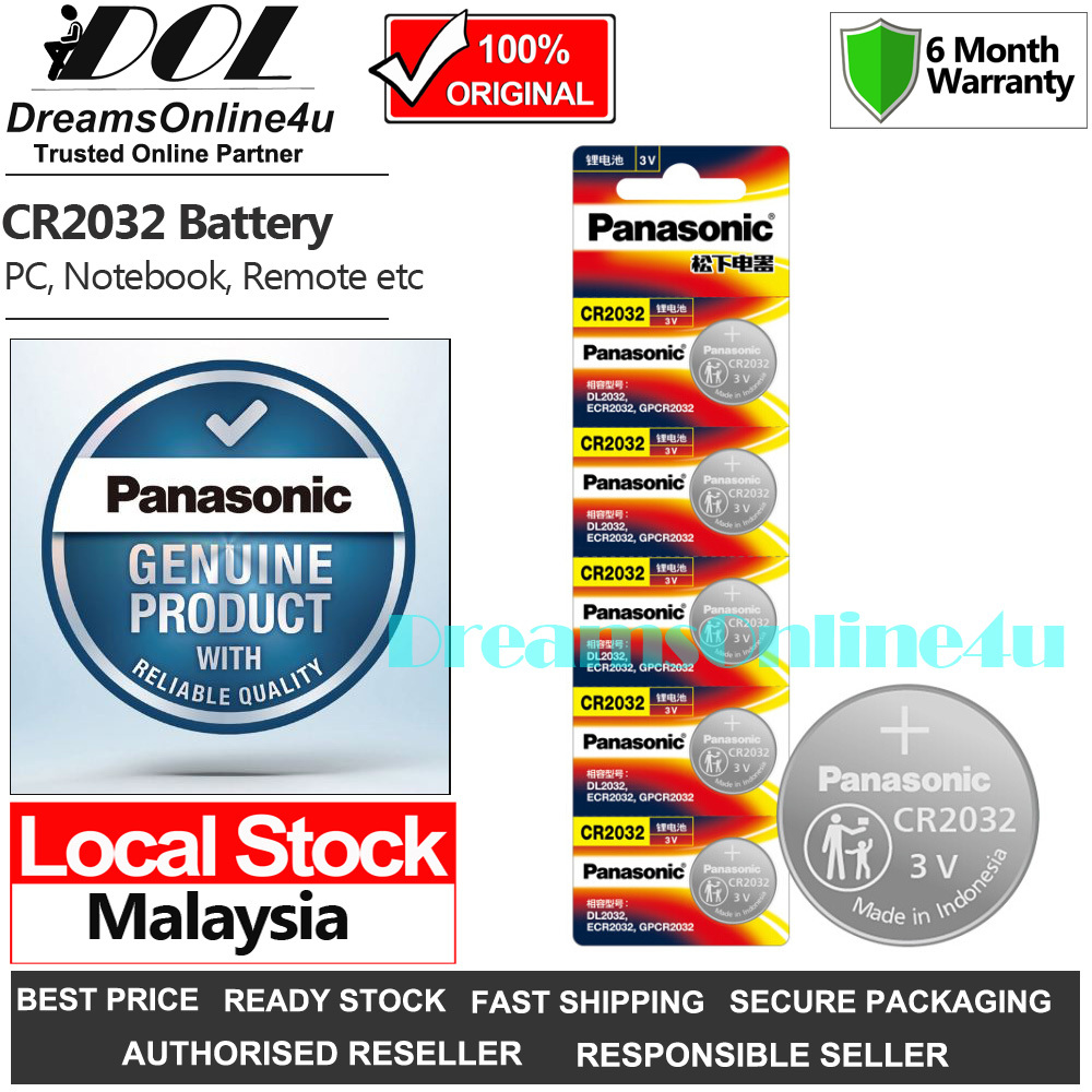 Panasonic CR2032 3V Lithium Battery for Notebook PC Computer CMOS Battery  Remote Control Calculator Smart Watch – DreamsOnline4u