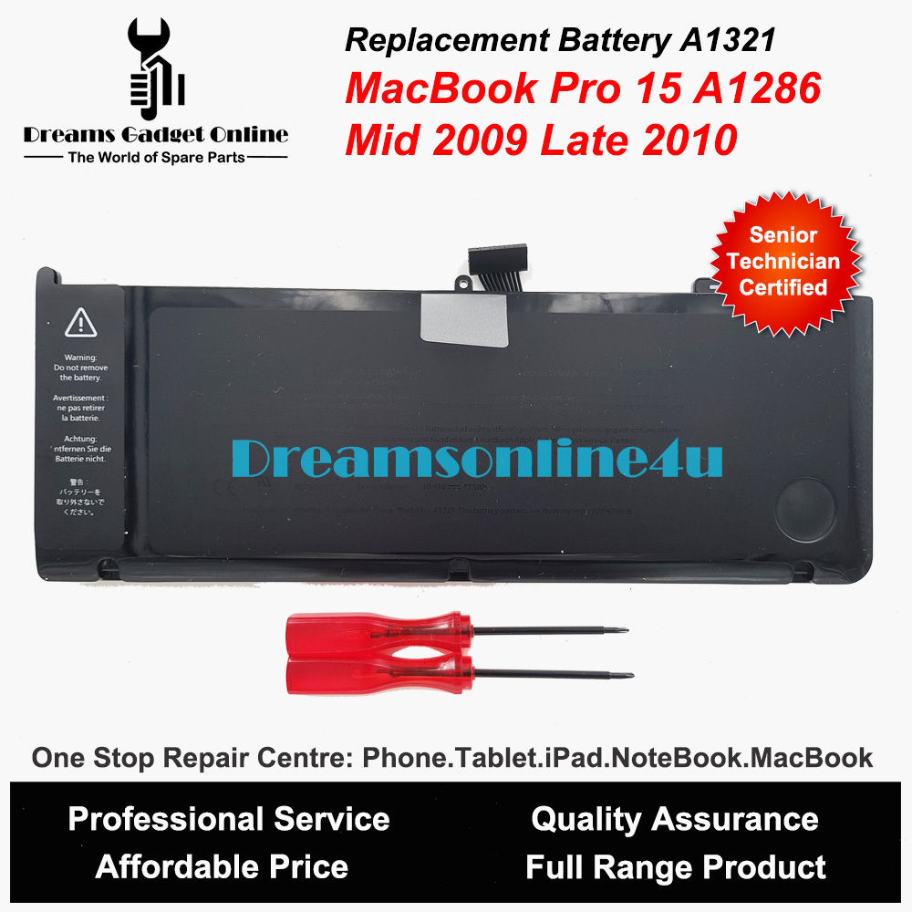 Replacement Battery for A1321 MacBook Pro 15 A1286 Mid 2009 Late 2010 7200  mAh – DreamsOnline4u