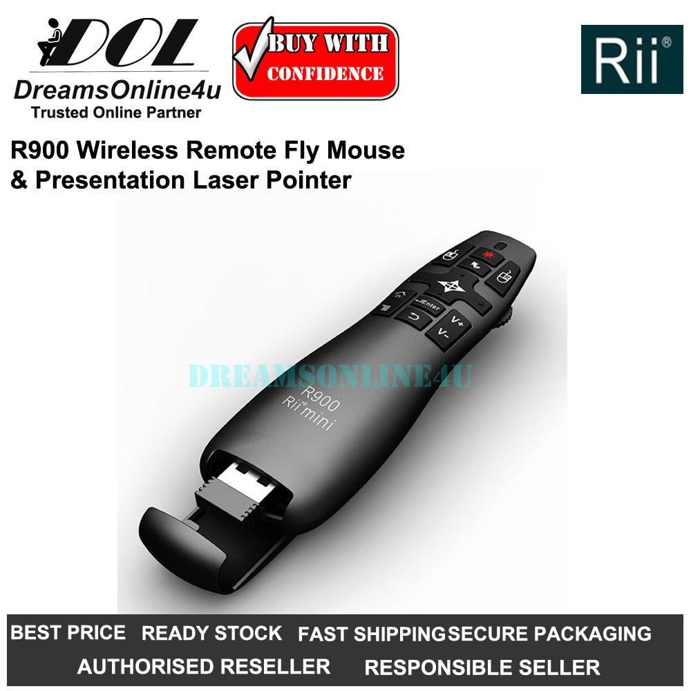 Rii Multifunction Mini Wireless Presenter Red Laser Pointer Fly Mouse – DreamsOnline4u