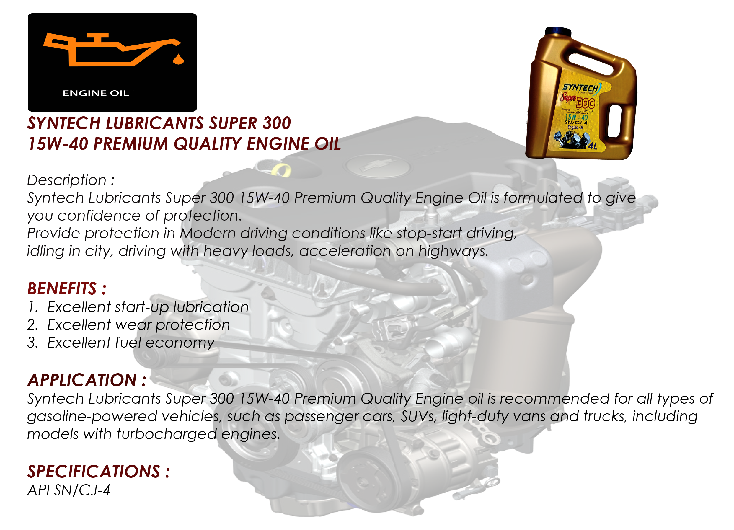 G Super 300 Engine Oil 10W40 Semi Synthetic  A5-148Hx210W-Landscape