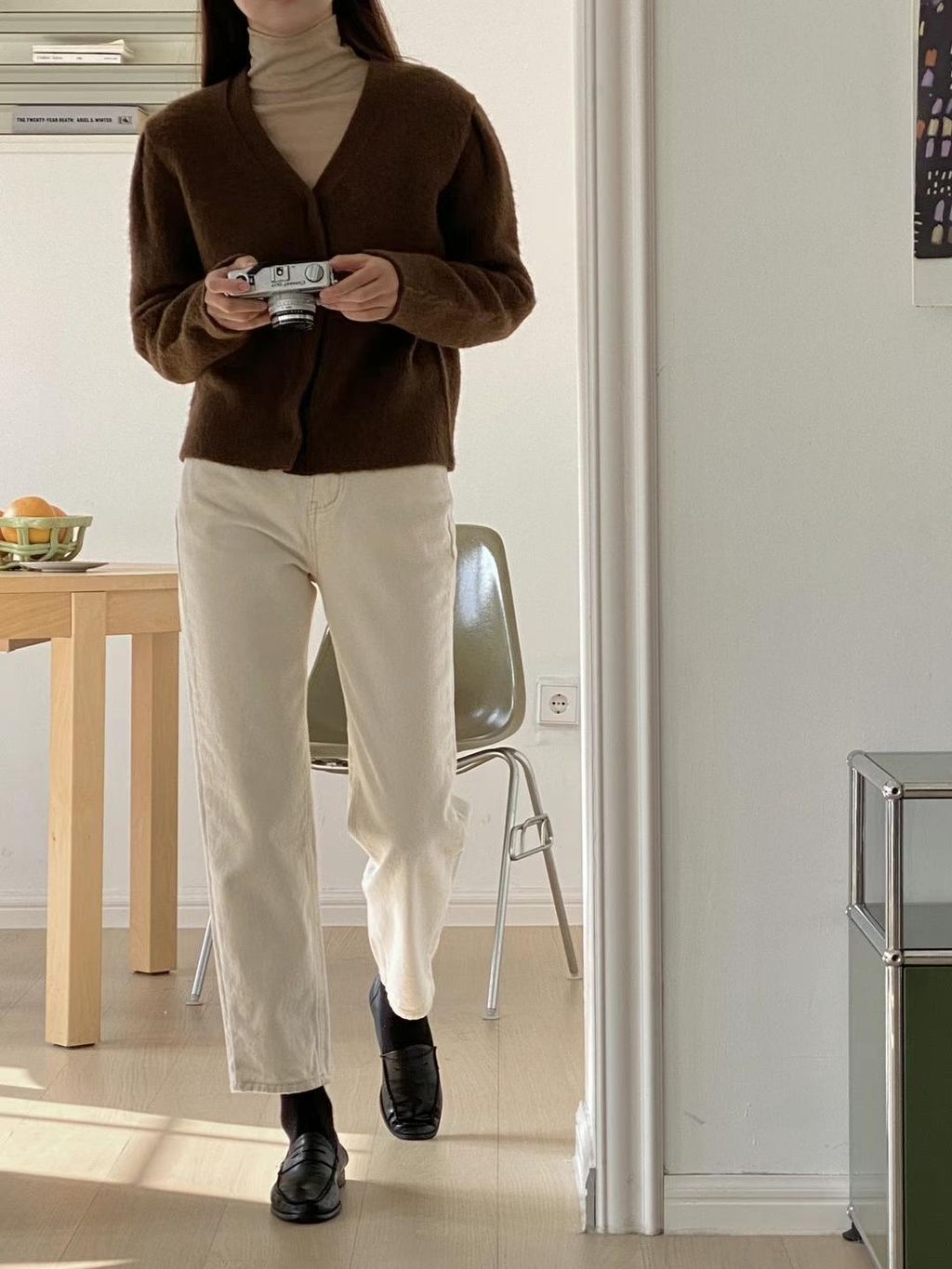 加絨白褲 3